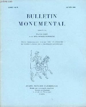 Imagen del vendedor de BULLETIN MONUMENTAL TOME 146 N2 - TABLE DES MATIRESArticlesLe chteau de Chtillon-Coligny, par Jean Mesqui et Nicolas Faucherretiquette et distribution intrieure dans les maisons royales de la Renaissance, par Bertrand Jestaz. a la venta por Le-Livre