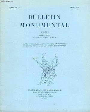 Seller image for BULLETIN MONUMENTAL TOME 147 N4 - TABLE DES MATIRESArticlesLa  Seo del Salvador , glise cathdrale de Saragosse, tude architecturale, des origines  1550,par Philippe Araguas et Angel Peropadre Muniesa.Franois Ier for sale by Le-Livre