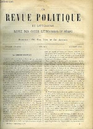 Imagen del vendedor de LA REVUE POLITIQUE ET LITTERAIRE 3e ANNEE - 1er SEMESTRE N2 - SORBONNE - DE L'ELOQUENCE A ROME SOUS LA REPUBLIQUE PAR M. MARTHA, LA PERSE, L'INDE ET LA CHINE - LES ROUTES DU COMMERCE VERS LA CHINE OCCIDENTALE PAR LEO QUESNEL, ETUDES HISTORIQUES a la venta por Le-Livre