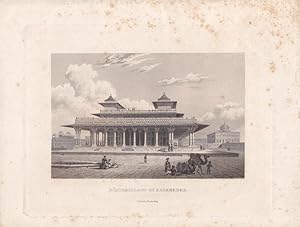 Königspalast zu Allahabad, Stahlstich um 1845 aus Kunstverlag Carlsruhe, Blattgröße: 18,5 x 24,5 ...