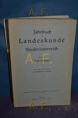 Bild des Verkufers fr Jahrbuch fr Landeskunde von Niedersterreich. Neue Folge XXXI/1953-1954. zum Verkauf von Antiquarische Fundgrube e.U.