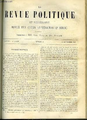 Imagen del vendedor de LA REVUE POLITIQUE ET LITTERAIRE 4e ANNEE - 1er SEMESTRE N10 - LE CONGRES INTERNATIONAL DE BRUXELLES ET LES HABITUDES DE LA GUERRE PAR AD. F. DE FONTPERTUIS, ELOGE DE BOURDALOUS PAR ANATOLE FEUGERE, L'ESPAGNE - MOEURS ET CARACTERES PAR LEO QUESNEL a la venta por Le-Livre