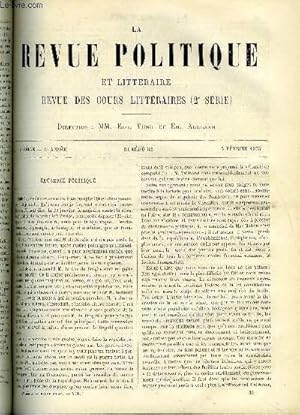 Seller image for LA REVUE POLITIQUE ET LITTERAIRE 4e ANNEE - 2e SEMESTRE N32 - PHILON D'ALEXANDRIE PAR ERNEST HAVET, L'EUROPE MERIDIONALE ET LE MONDE MEDITERRANEEN PAR P.VIDAL-LABLACHE, LE CHAMP DE BATAILLE DE BORODINO PAR ALFRED RAMBAUD, COURS DE MORAL A L'USAGE for sale by Le-Livre