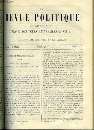 Imagen del vendedor de LA REVUE POLITIQUE ET LITTERAIRE 4e ANNEE - 2e SEMESTRE N36 - UNE NOUVELLE PHASE DE LA PHILOSOPHIE CATHOLIQUE IV PAR L'ABBE MERIC, L'UNIVERSITE PROTESTANTE DE STRASBOURG PAR MAURICE VERNES, LES POETES JAPONAIS PAR LEON CAHUN, ETUDES NOUVELLES a la venta por Le-Livre