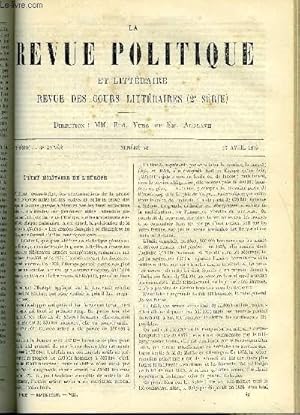 Bild des Verkufers fr LA REVUE POLITIQUE ET LITTERAIRE 4e ANNEE - 2e SEMESTRE N42 - L'ETAT MILITAIRE DE L'EUROPE PAR LOUIS JEZIERSKI, LES TATARS DE CRIMEE PAR ALFRED RAMBAUD, DEUX LETTRES INEDITES D'ELISABETH D'ANGLETERRE A HENRI IV SUR SA CONVERSION PAR F. COMBES zum Verkauf von Le-Livre