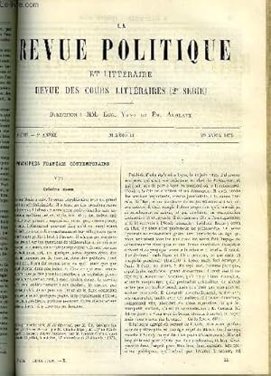 Seller image for LA REVUE POLITIQUE ET LITTERAIRE 5e ANNEE - 2e SEMESTRE N44 - FREDERIC MORIN PAR JULES SIMON, LE CONGRES DES SOCIETES SAVANTES A LA SORBONNE PAR GEORGES DE NOUVION, L'ARMEE ANGLAISE AU XVIIIe SIECLE - SIR JOHN BURGOYNE PAR LEO QUESNEL for sale by Le-Livre