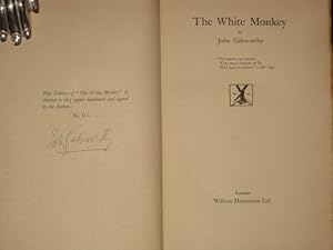 Bild des Verkufers fr The White Monkey zum Verkauf von Charles Parkhurst Rare Books, Inc. ABAA