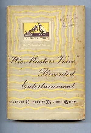 Seller image for His Master's Voice Recorded Entertainment 1953/54. for sale by Tyger Press PBFA