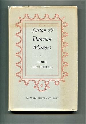 Image du vendeur pour Sutton and Duncton Manors. mis en vente par Tyger Press PBFA