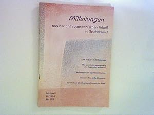 Bild des Verkufers fr Mitteilungen aus der Anthroposophischen Arbeit in Deutschland, Michaeli III/ 1994, Nr. 189 zum Verkauf von ANTIQUARIAT FRDEBUCH Inh.Michael Simon