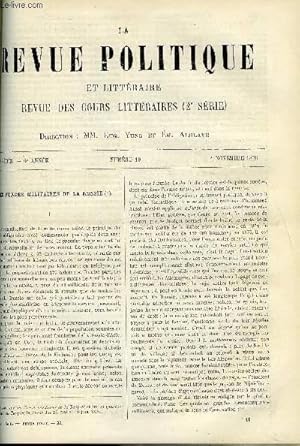 Bild des Verkufers fr LA REVUE POLITIQUE ET LITTERAIRE 6e ANNEE - 1er SEMESTRE N19 - LES FORCES MILITAIRES DE LA RUSSIE PAR LOUIS JEZIERSKI, LES PORTRAITS DE RAPHAEL PAR LUI-MEME PAR A.GRUYER, L'ALGERIE ET LES EXPLORATEURS FRANCAIS AU SAHARA PAR FOUCHER DE CAREIL zum Verkauf von Le-Livre