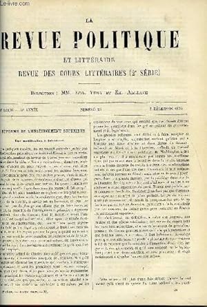 Seller image for LA REVUE POLITIQUE ET LITTERAIRE 6e ANNEE - 1er SEMESTRE N23 - LA REFORME DE L'ENSEIGNEMENT SUPERIEUR - UN MODIFICATION A INTRODUIRE PAR E. BOUTMY, DUFRESNY PAR CH. LENIENT, LES MOUVEMENTS LITTERAIRES EN RUSSIE - LES REVUES RUSSES PAR ARVEDE BARINE for sale by Le-Livre