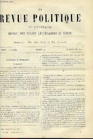 Bild des Verkufers fr LA REVUE POLITIQUE ET LITTERAIRE 6e ANNEE - 1er SEMESTRE N25 - LA MONNAIE PAR ANATOLE DUNOYER, LA CONCEPTION DES HEROS DANS L'ANTIQUITE GRECQUE PAR P. DECHARME, LE MOUVEMENT LITTERAIRE A L'ETRANGER PAR ARVEDE BARINE, BULLETIN GEOGRAPHIQUE PAR H. G. zum Verkauf von Le-Livre