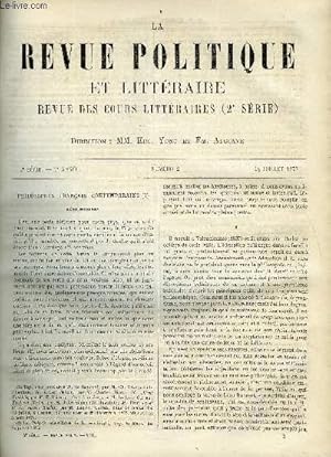 Imagen del vendedor de LA REVUE POLITIQUE ET LITTERAIRE 7e ANNEE - 1er SEMESTRE N2 - LEON DUMONT PAR H. MARION, CHARLES LAMB PAR LEO QUESNEL, LE MOUVEMENT LITTERAIRE EN ALLEMAGNE PAR ARVEDE BARINE a la venta por Le-Livre