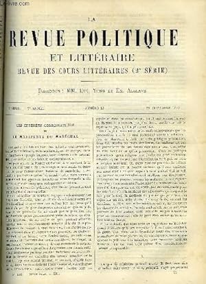 Seller image for LA REVUE POLITIQUE ET LITTERAIRE 7e ANNEE - 1er SEMESTRE N12 - LES INTERETS CONSERVATEURS ET LE MANIFESTE DU MARECHAL PAR ANATOLE LEROY-BEAULIEU, LE CULTE CHRETIEN AUX IIe ET IIIe SIECLES PAR MAURICE VERNES,LES CONTES DE PERRAULT PAR EMMANUEL DES ESSARTS for sale by Le-Livre