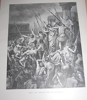 Imagen del vendedor de Saint Paul Rescued From The Multitude. Original Print. Holy Bible. a la venta por Dark Parks Books & Collectibles