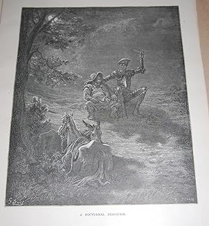 Image du vendeur pour A Nocturnal Discourse. Original Print. Don Quixote. mis en vente par Dark Parks Books & Collectibles