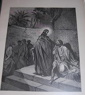 Imagen del vendedor de Jesus Healing The Sick Man Of The Palsy. Original Print. Holy Bible. a la venta por Dark Parks Books & Collectibles