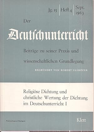 Bild des Verkufers fr 15.Jahrgang 1963, Heft 4 zum Verkauf von Clivia Mueller