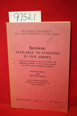 Image du vendeur pour Services Available to Industry in New Jersey mis en vente par Princeton Antiques Bookshop