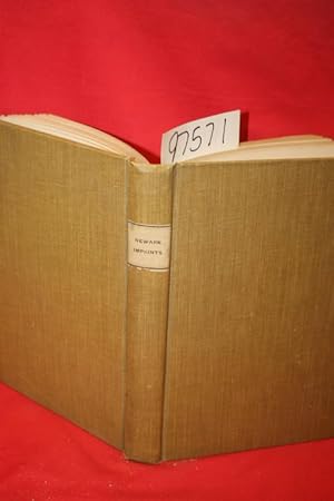 Imagen del vendedor de Books Pamphlets and Newspapers Printed at Newark New Jersey a la venta por Princeton Antiques Bookshop