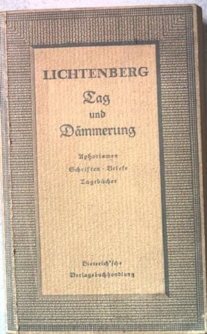 Seller image for Tag und Dmmerung. Aphorismen, Schriften, Briefe, Tagebcher. Sammlung Dieterich. Band 75. for sale by books4less (Versandantiquariat Petra Gros GmbH & Co. KG)