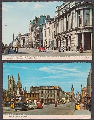 Lotto di 2 cartoline - Post Cards - Union Street, Aberdeen. + Union Street looking West, Aberdeen.