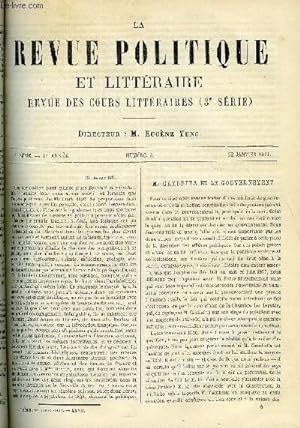 Seller image for LA REVUE POLITIQUE ET LITTERAIRE 1er ANNEE - 1er SEMESTRE N4 - M. GAMBETTA ET LE GOUVERNEMENT PAR J.-J. WEISS, MADAME RAVENEAU PAR JULES DE GLOUVET, L'ART GREC PAR A. CARTAULT, L'AUSTRALIE PAR LEO QUESNEL, LA MUSIQUE EN PROVINCE PAR LEON PILLAUT for sale by Le-Livre