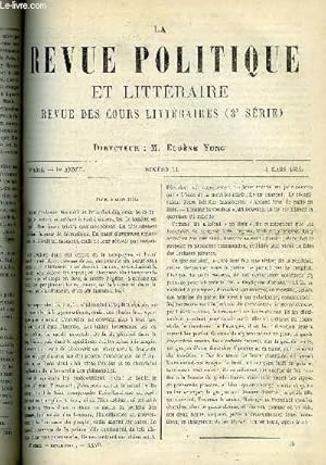 Bild des Verkufers fr LA REVUE POLITIQUE ET LITTERAIRE 1er ANNEE - 1er SEMESTRE N10 - LE SCRUTIN DE LISTE PAR E. DE PRESSENSE, LE NOUVEAU PLAN D'ETUDES PAR O. GREARD, BOUVARD ET PECUCHET PAR GUSTAVE FLAUBERT, ANTONIO PANIZZI PAR LEO QUESNEL, JUGURTHA PAR R. LALLIER zum Verkauf von Le-Livre