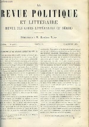 Bild des Verkufers fr LA REVUE POLITIQUE ET LITTERAIRE 9e ANNEE - 1er SEMESTRE N21 - LA COMMUNE DE 1871 PAR GEORGES GUEROULT, LA METAPHYSIQUE PAR LOUIS FOCHIER, SEBASTIEN BACH PAR LEO QUESNEL, FREDERICK NOLTE PAR PAUL GAFFAREL zum Verkauf von Le-Livre