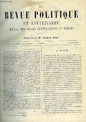 Seller image for LA REVUE POLITIQUE ET LITTERAIRE 1er ANNEE - 2e SEMESTRE N1 - DUFAURE PAR E. DE PRESSENSE, SABINE CATALAN PAR HENRI LIESSE, LITTRE J.-M. GUARDIA, INSTRUMENTS ET MUSICIENS PAR GEORGES GUEROULT, MORALISATION DES CLASSES OUVRIERES PAR QUATRELLES for sale by Le-Livre