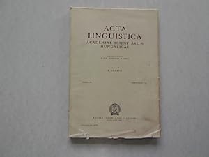 Bild des Verkufers fr Acta Linguistica Tomus IV. Fasciculus 3-4. Academiae Scientiarum Hungaricae. zum Verkauf von Antiquariat Bookfarm