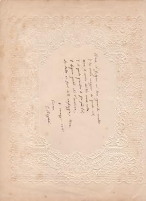 Componimento poetico autografo firmato. Datato 5 maggio 1856