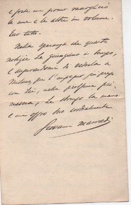 Lettera autografa firmata . Datata 1 luglio 1903.