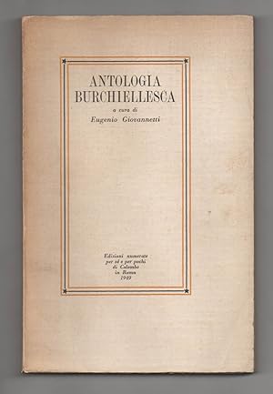 Imagen del vendedor de Antologia burchiellesca a la venta por Libreria Antiquaria Pontremoli SRL