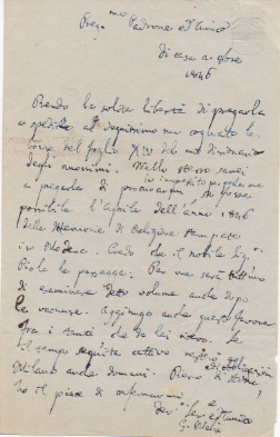 Lettera autografa firmata, datata 2 ottobre 1846 - [Milano], inviata a Carlo Pietro Villa.
