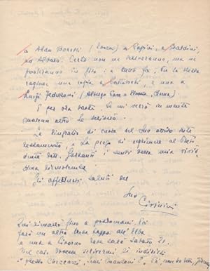 Lettera autografa firmata, datata 16 luglio [1951] - Porto Santo Stefano - inviata [all'Ufficio S...