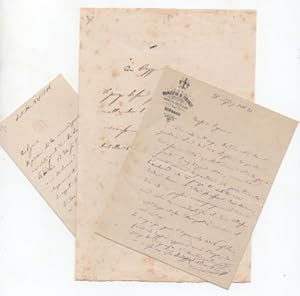 Bild des Verkufers fr Insieme di quattro lettere autografe firmate, datate 1867-1886. zum Verkauf von Libreria Antiquaria Pontremoli SRL