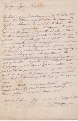 Lettera autografa firmata, datata 5 gennaio 1879 - Torino, inviata ad un generale.