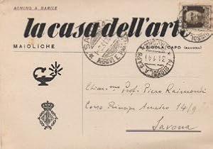 Cartolina postale viaggiata, autografa firmata, inviata al Prof. Piero Raimondi. Datata 31 gennai...