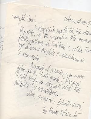 3 lettere inviate al poeta e giornalista Enzo Fabiani. Datate 1979-1980.