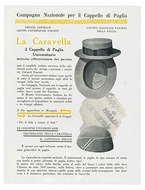 Volantino originale: "Campagna Nazionale per il Cappello di Paglia  La Caravella "