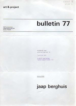 Bild des Verkufers fr bulletin 77 - art & project. 20.8.1974. zum Verkauf von Antiquariat Querido - Frank Hermann