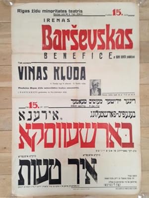 Imagen del vendedor de AFFICHE - POSTER RIGAS ZIDU MINORITATES TEATRIS - IRENA BARSEVSKAS a la venta por Le Grand Verre