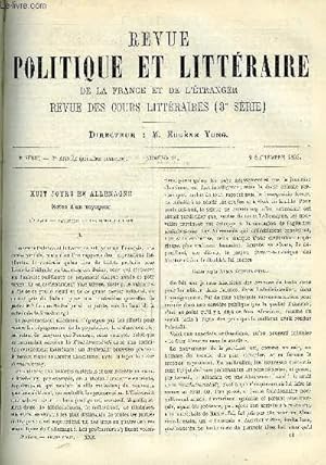 Bild des Verkufers fr LA REVUE POLITIQUE ET LITTERAIRE 2e ANNEE - 2e SEMESTRE N11 - HUIT JOURS EN ALLEMAGNE PAR ***, L'ONCLE DE DANIELLE CHAPITRE XX PAR ANDRE MOUEZY, LA SOCIETE ASIATIQUE PAR ERNEST RENAN, LA LITTERATURE POPULAIRE EN ANGLETERRE PAR ARVEDE BARINE zum Verkauf von Le-Livre