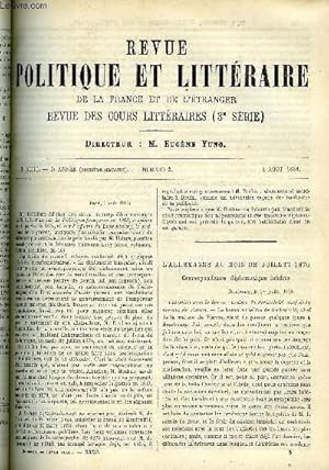 Imagen del vendedor de LA REVUE POLITIQUE ET LITTERAIRE 3e ANNEE - 2e SEMESTRE N5 - L'ALLEMAGNE AU MOIS DE JUILLET 1870 PAR G. ROTHAN, LUDOVIC HALEVY PAR JULES CLARETIE, L'ALTICA RUBRA PAR AUG. BLONDEL, LA TUNISIE EN 1883 PAR LEON JOURNAULT, ROBERT BROWNING PAR LEO QUESNEL a la venta por Le-Livre