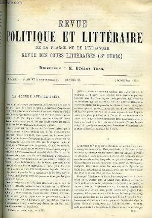 Seller image for LA REVUE POLITIQUE ET LITTERAIRE 3e ANNEE - 2e SEMESTRE N18 - FRANCE ET CHINE PAR EDMOND PLAUCHUT, DEUX PORTRAITS DE MOLIERE PAR EMILE PERRIN, JEAN MERONDE CHAPITRE X PAR JEANNE MAIRET, DE LA CONSERVATION DES TABLEAUX PAR E. DURAND-GREVILLE for sale by Le-Livre