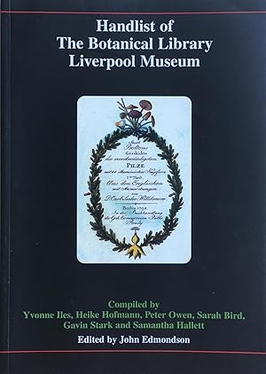 Immagine del venditore per Handlist of the botanical library Liverpool Museum venduto da Acanthophyllum Books