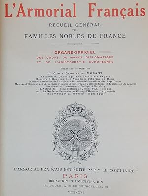 Seller image for L'Armorial Franais. Recueil gnral des familles nobles de France. for sale by Le Cabinet d'Amateur