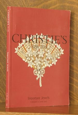 Seller image for IMPORTANT JEWELS, CHRISTIE'S, NEW YORK, JUNE 12 2001 for sale by Andre Strong Bookseller